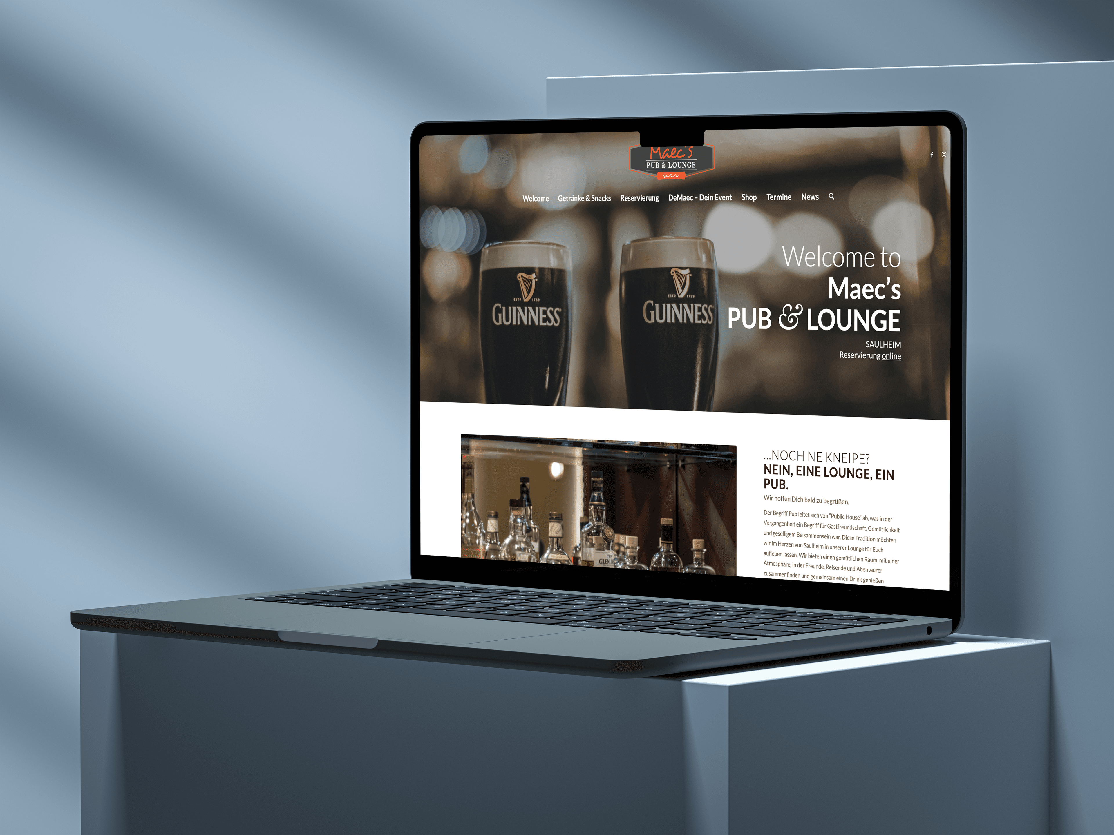 Website von Maec's Pub
