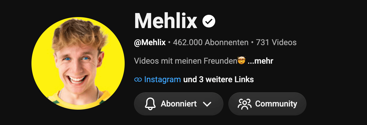 Praktikant von Content Creator Mehlix